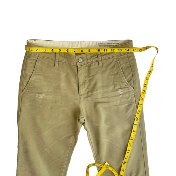 AG Adriano Goldschmied Ex Boyfriend Khaki Crop Regulations Jeans - Picture 12 of 13